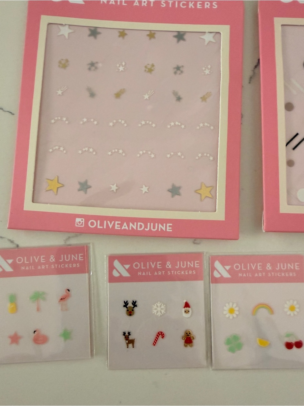 Olive & June Star Nail Art Sticker Set - Pink Backing